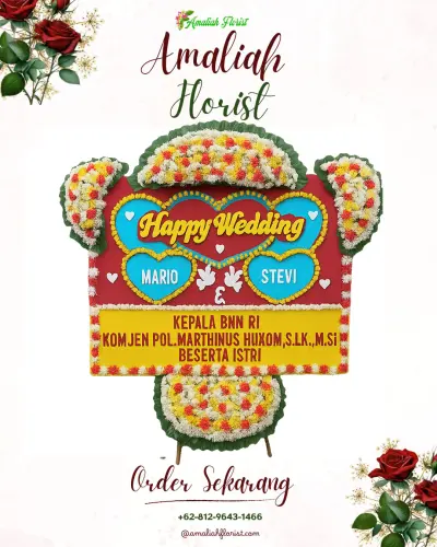 Karangan Papan Bunga Pernikahan di Gulon